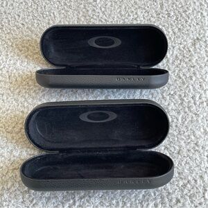 Oakley Eyeglasses Cases Hard Clamshell Black Faux Leather small Lot of  Two